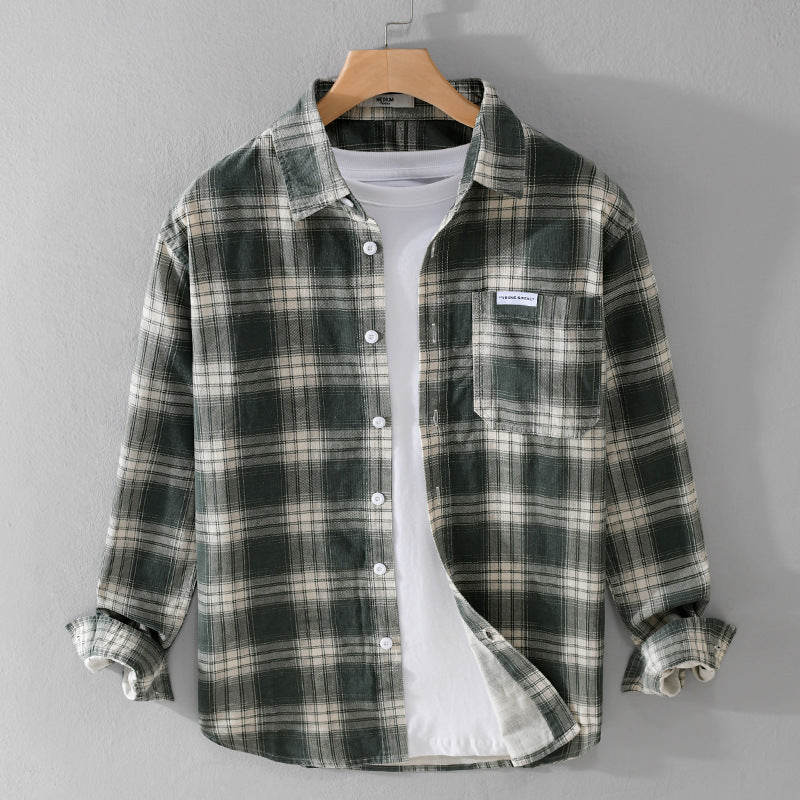Herren Kariertes Flanellhemd im Overshirt‑Stil mit Brusttasche und Relaxed‑Fit Nord Taschen