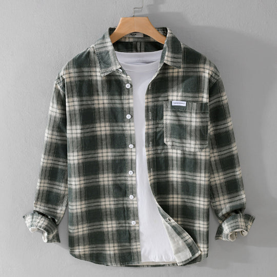 Herren Kariertes Flanellhemd im Overshirt‑Stil mit Brusttasche und Relaxed‑Fit Nord Taschen