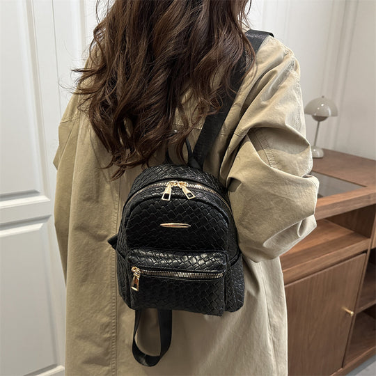 Damen Rucksack mit geflochtenem Design und goldenen Akzenten Nord Taschen
