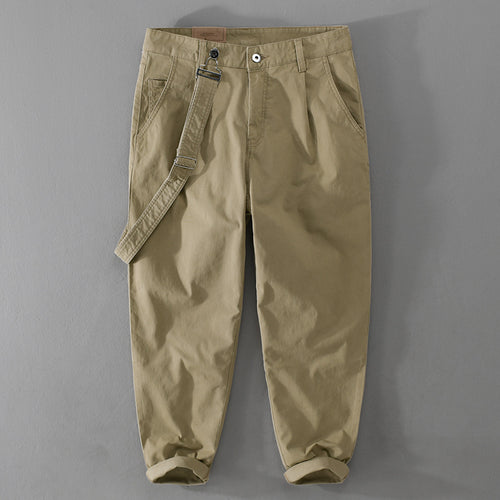 Herren Tapered-Chinohose mit abnehmbarem Gurt, hohem Bund und gekrempeltem Saum Nord Taschen