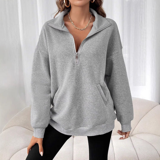 Damen Stylischer Pufferpullover mit Stehkragen Nord Taschen