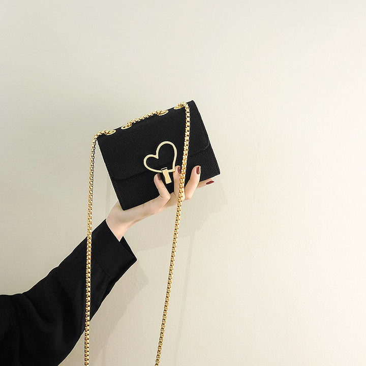 Damen elegante Umhängetasche aus strukturiertem Gewebe mit Gliederkette Nord Taschen