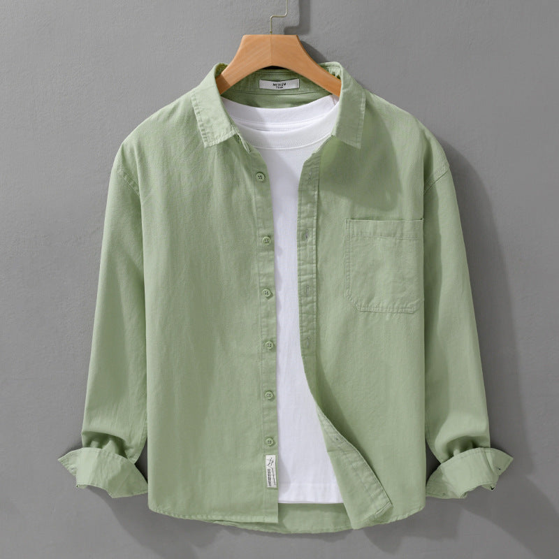 Herren Hemdjacken-Overshirt aus softem Baumwoll-Twill mit Relaxed-Fit und aufgesetzter Brusttasche Nord Taschen