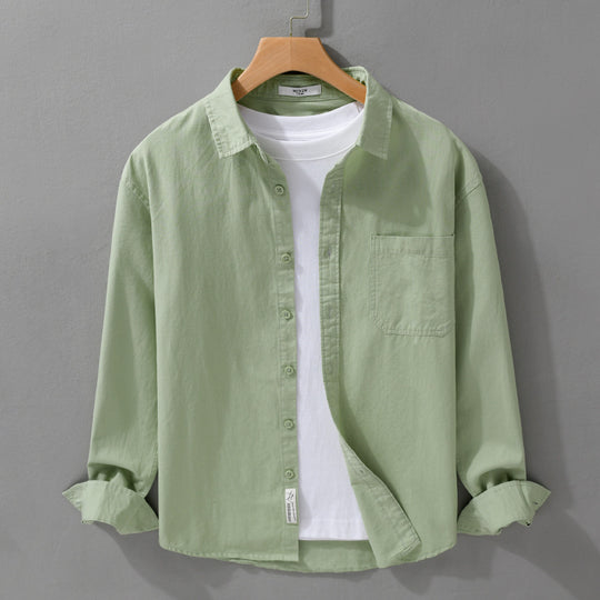 Herren Hemdjacken-Overshirt aus softem Baumwoll-Twill mit Relaxed-Fit und aufgesetzter Brusttasche Nord Taschen