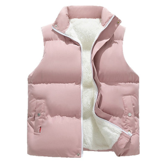 Damen Gefütterte Steppweste mit Teddyfutter, hohem Stehkragen und Zwei-Wege-Reißverschluss Nord Taschen