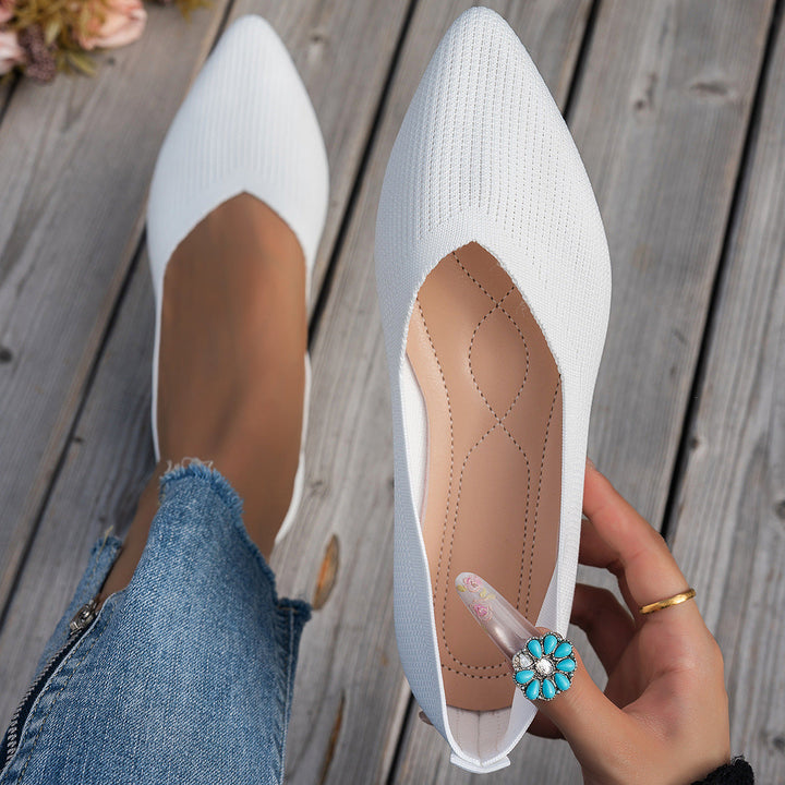 Damen Ballerinas mit kreativem Hahnentrittmuster und flexiblem Fußbett