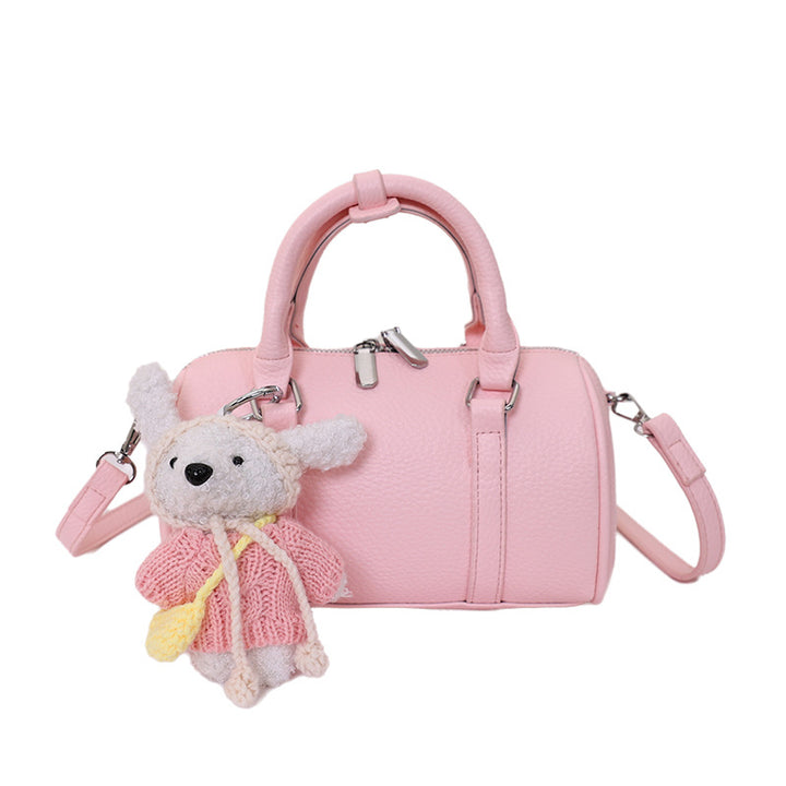 Damen modische Handtasche mit süßem Plüschanhänger Nord Taschen