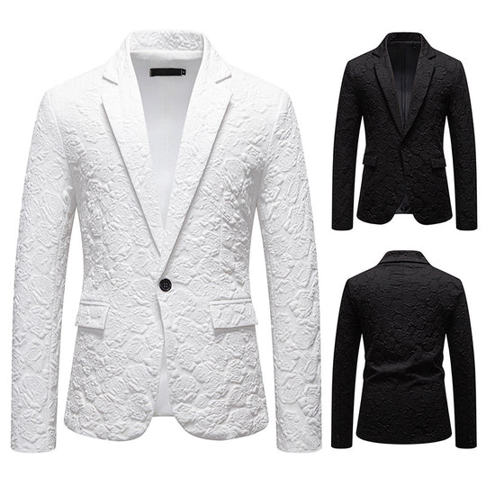 Herren strukturiertes Business-Sakko mit floraler Jacquardstruktur und Slim-Fit Nord Taschen
