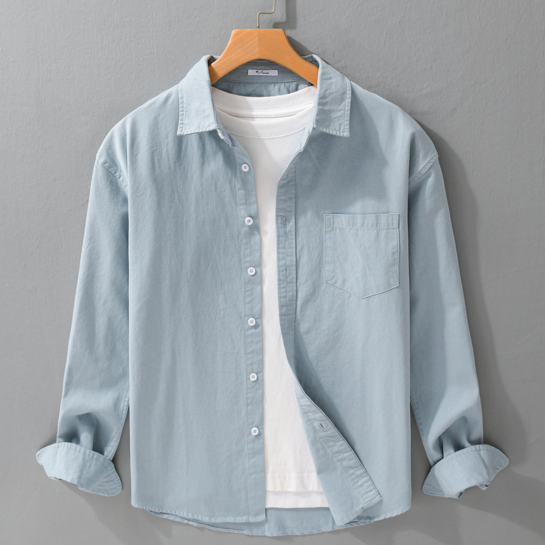 Herren Lässiges Layering-Hemd im Overshirt-Stil mit weichem Baumwollgriff und Brusttasche Nord Taschen