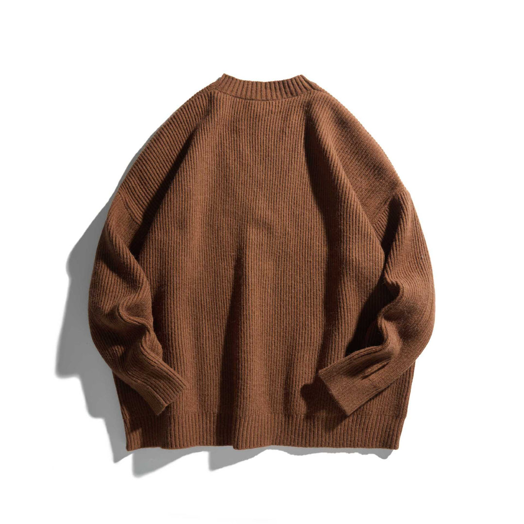 Damen Oversize Rippenstrick-Cardigan mit V‑Ausschnitt und aufgesetzten Taschen Nord Taschen