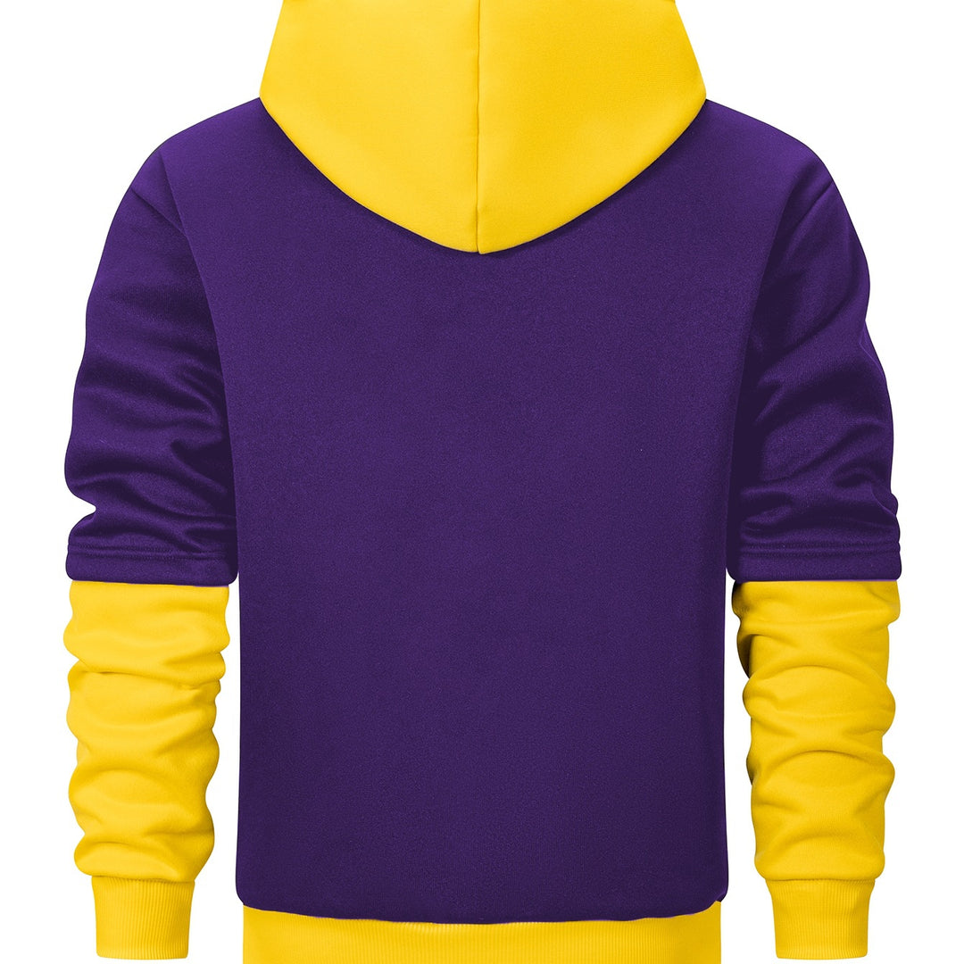 Herren Kapuzenpullover im Lagen-Look mit Kontrastkapuze und Kordelzug Nord Taschen