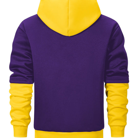 Herren Kapuzenpullover im Lagen-Look mit Kontrastkapuze und Kordelzug Nord Taschen