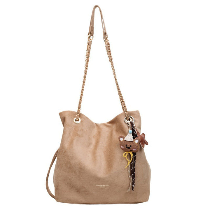 Damen elegante Hobo-Tasche aus Samt mit einzigartigem Anhänger Nord Taschen