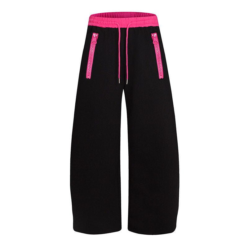 Damen Weite Lounge-Hose mit hohem Komfortbund, Kordelzug und Reißverschlusstaschen Nord Taschen