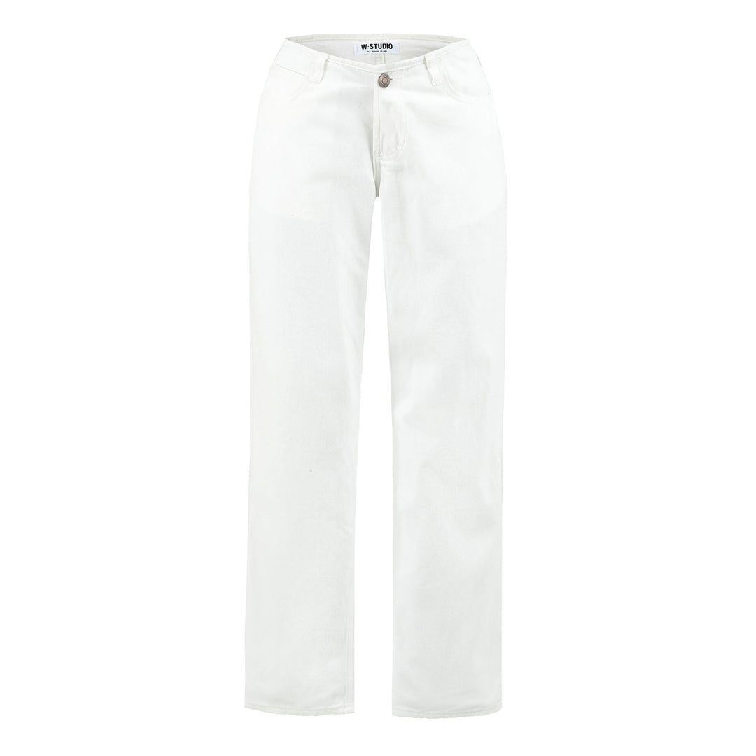 Damen Highwaist Cropped-Jeans mit geradem Schnitt und weitem Bein Nord Taschen