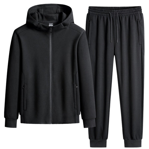 Herren zweiteiliges Kapuzen‑Trainingsset aus French‑Terry mit Reißverschlussjacke & konischer Jogginghose Nord Taschen