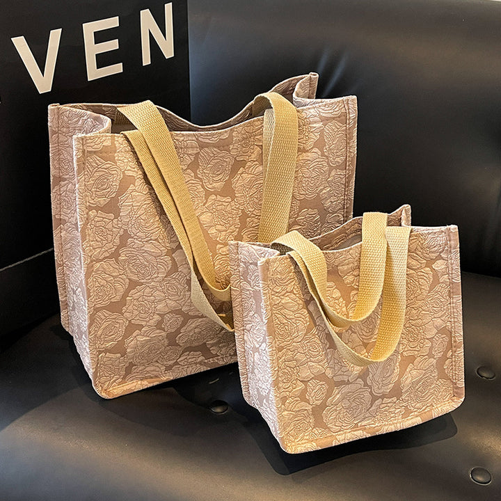 Damen Jute-Tragetasche mit floralem Muster und stabilen Griffen Nord Taschen