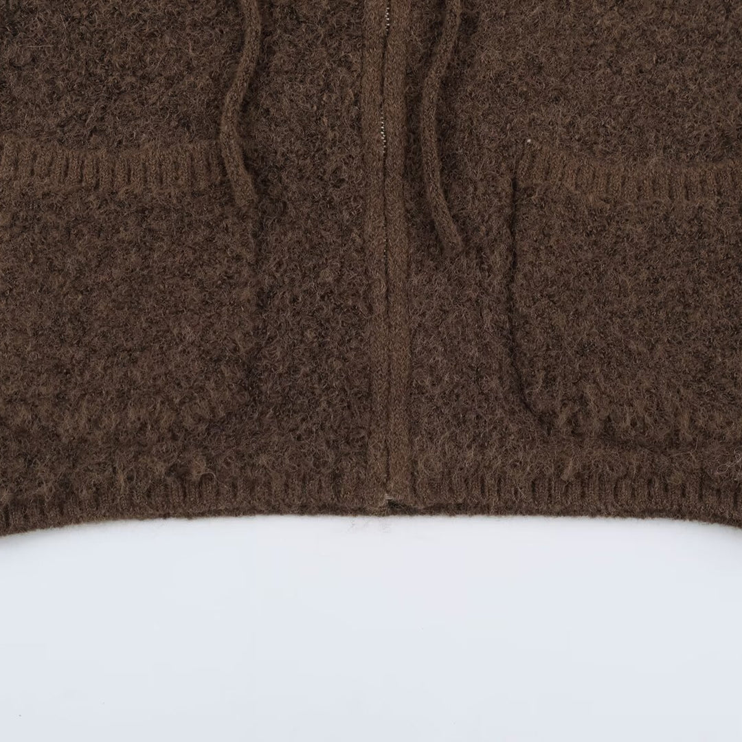 Damen Teddy-Fleece-Weste mit Kapuze, Reißverschluss und aufgesetzten Taschen Nord Taschen
