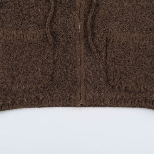 Damen Teddy-Fleece-Weste mit Kapuze, Reißverschluss und aufgesetzten Taschen Nord Taschen