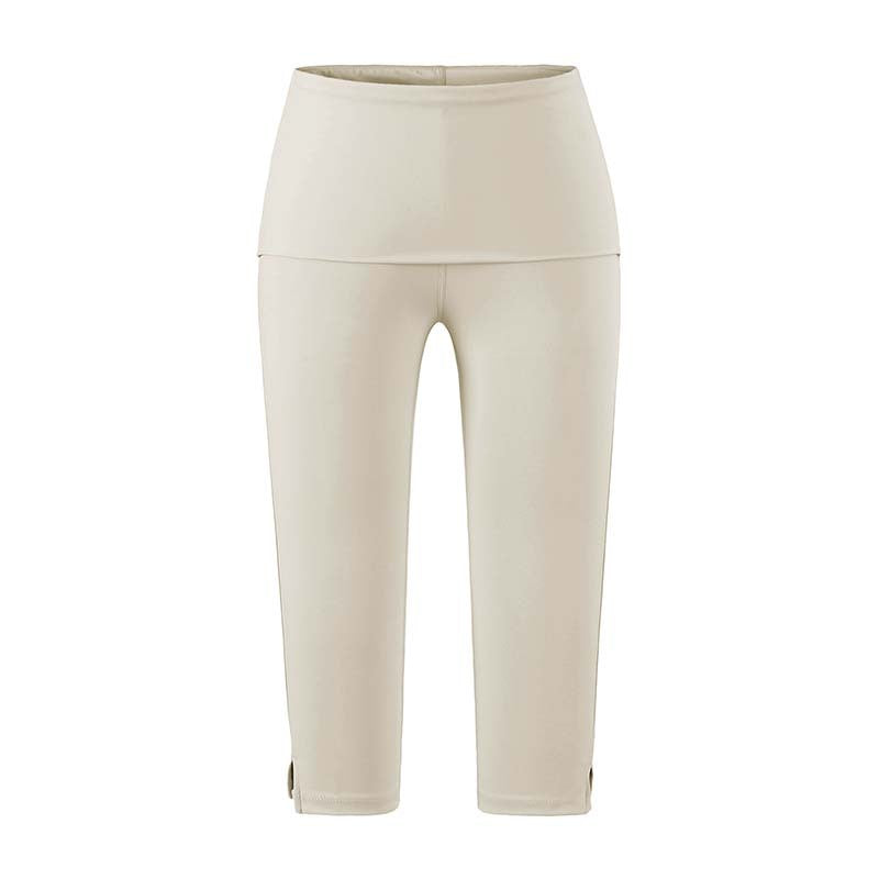 Damen Capri-Leggings mit hohem Umschlagbund, Shaping-Effekt und seitlichem Bein-Schlitz Nord Taschen