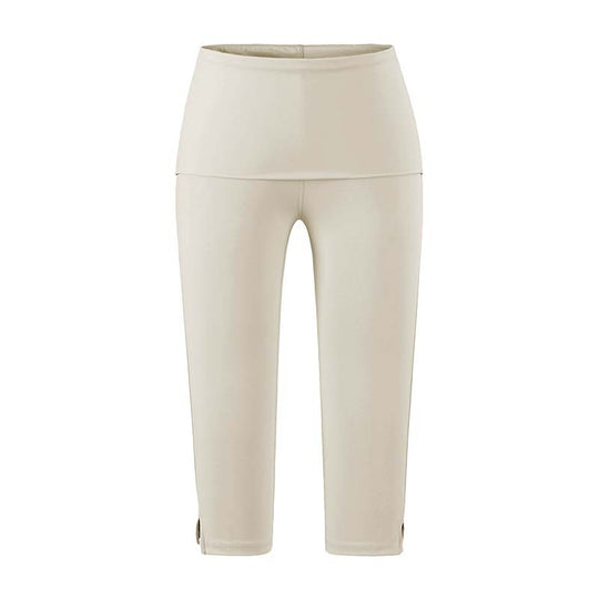 Damen Capri-Leggings mit hohem Umschlagbund, Shaping-Effekt und seitlichem Bein-Schlitz Nord Taschen
