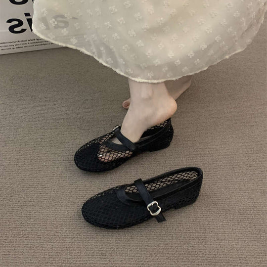 Damen Luftige Mesh-Sandalen mit verstellbarem Riemen und eleganter Schnalle Nord Taschen