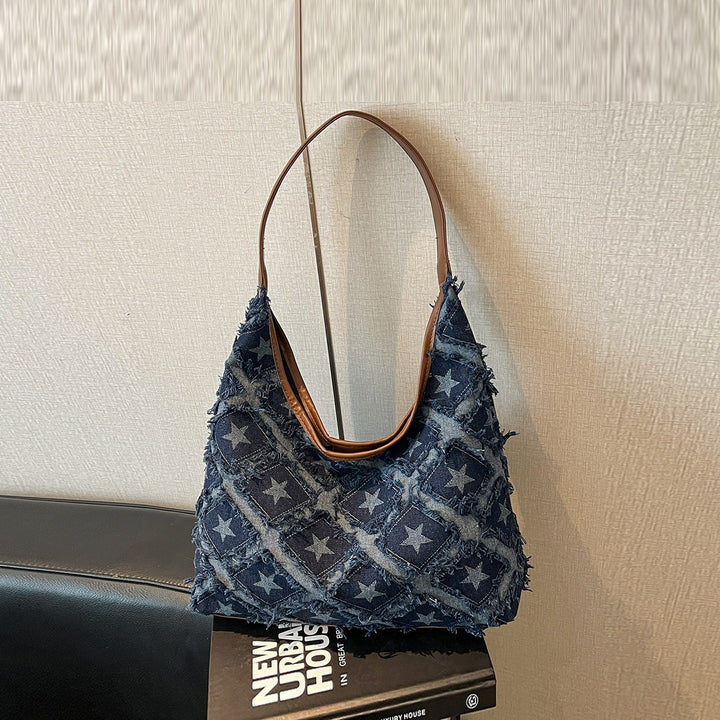 Damen Hobo-Tasche mit buntem Sternenmuster und fransigen Akzenten Nord Taschen