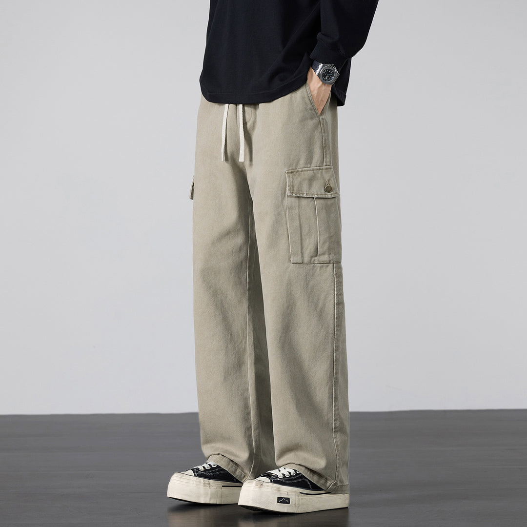 Herren Weite Cargo-Hose mit Tunnelzugbund und Multifachtaschen Nord Taschen