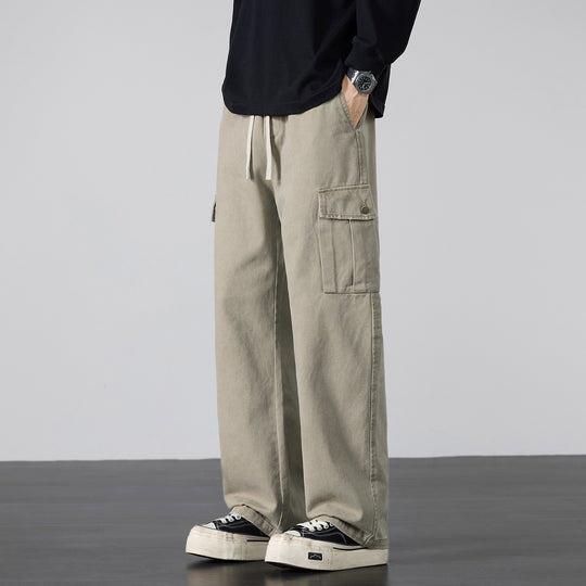Herren Weite Cargo-Hose mit Tunnelzugbund und Multifachtaschen Nord Taschen