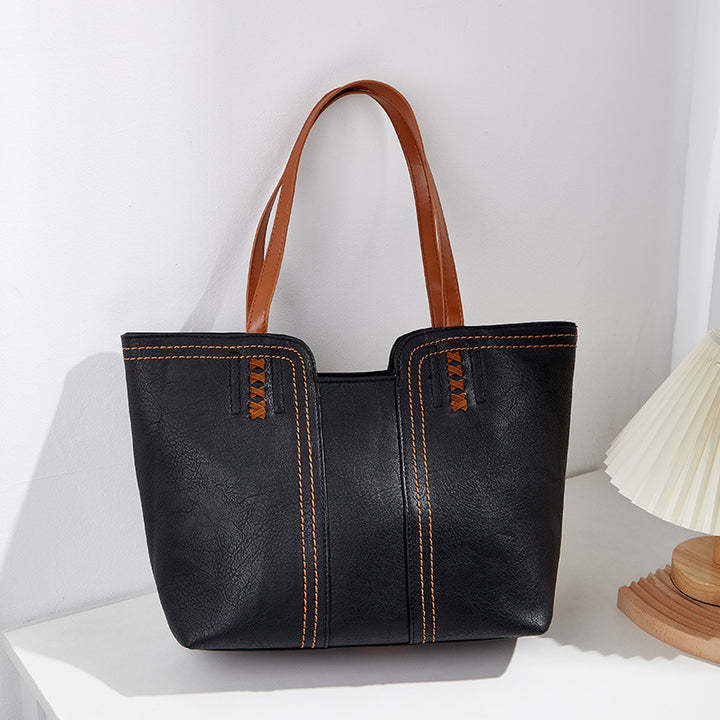 Damen Tote-Bag aus hochwertigem Kunstleder mit dekorativen Nähten Nord Taschen