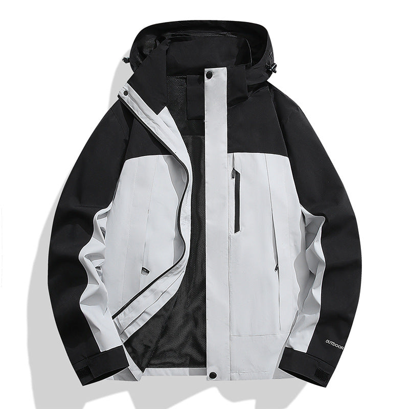 Herren Softshell-Outdoorjacke mit Kapuze, wasserabweisender Membran und verdeckten Reißverschlüssen Nord Taschen