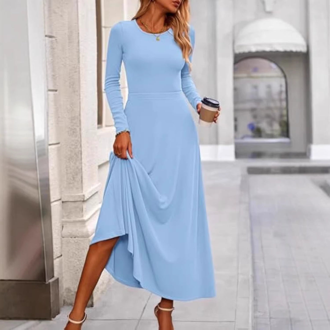 Damen Fließendes Maxikleid Nord Taschen