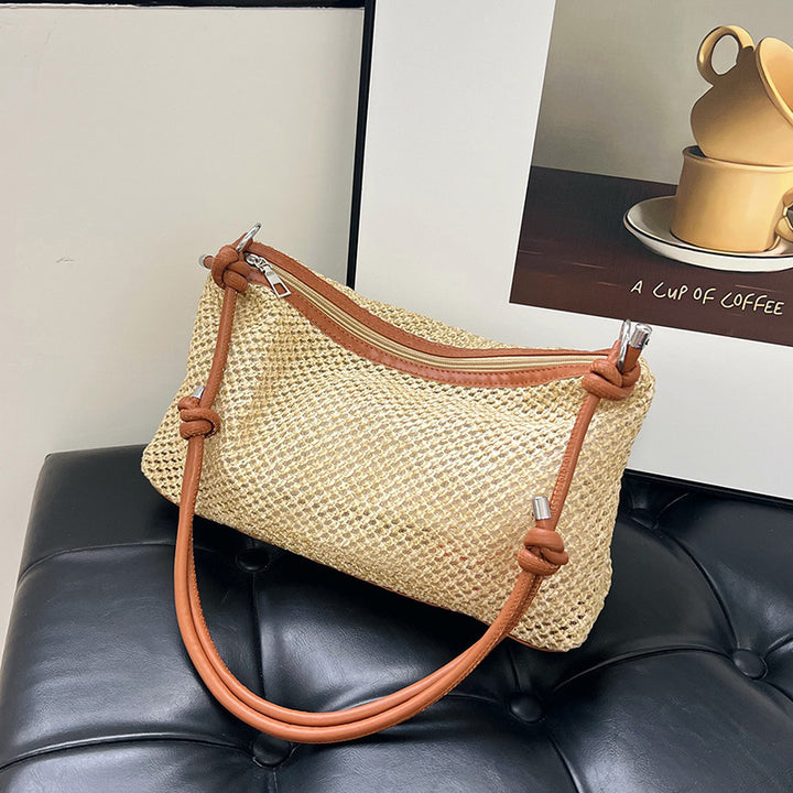 Damen elegante Handtasche im modernen Strohdesign Nord Taschen