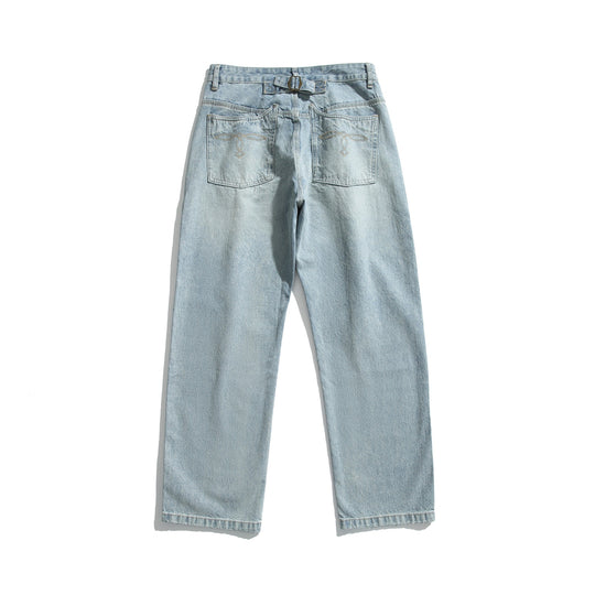 Damen Gerade geschnittene Jeans mit hoher Taille und relaxed Fit aus leichtem Denim Nord Taschen