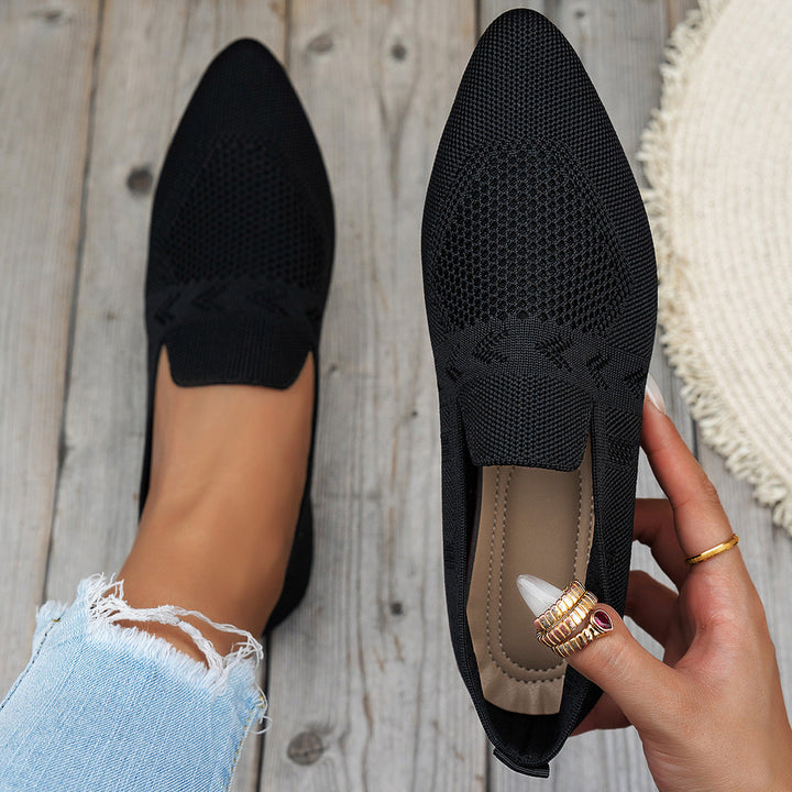 Damen Ballerinas mit kreativem Hahnentrittmuster und flexiblem Fußbett
