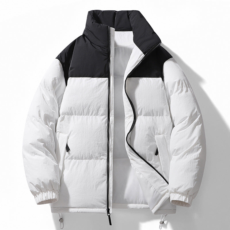 Herren Gefütterte Steppjacke mit hohem Kragen, Kordelzugsaum und Kontrastpaneel Nord Taschen