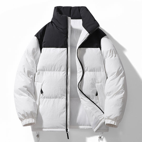 Herren Gefütterte Steppjacke mit hohem Kragen, Kordelzugsaum und Kontrastpaneel Nord Taschen