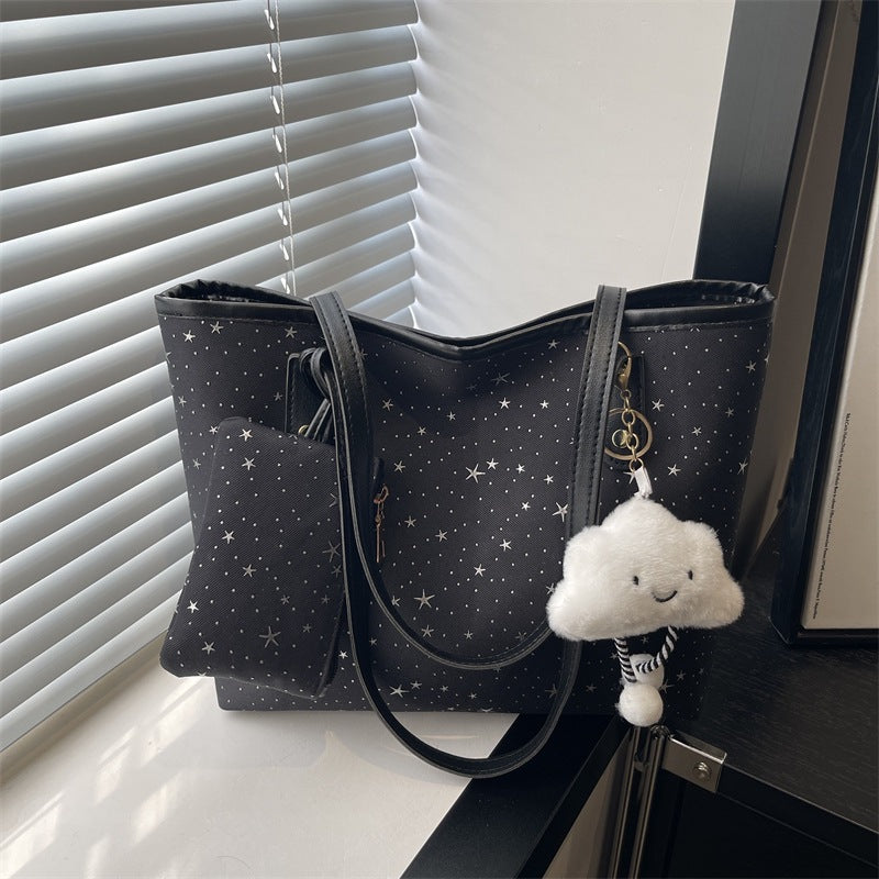 Damen große Tote Tasche mit funkelndem Sternendesign und abnehmbarem Kosmetiktäschchen Nord Taschen