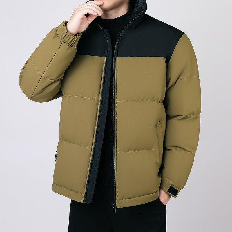 Herren Isolierte Winter-Steppjacke mit geometrischer Ton-in-Ton‑Steppung und hohem Stehkragen Nord Taschen