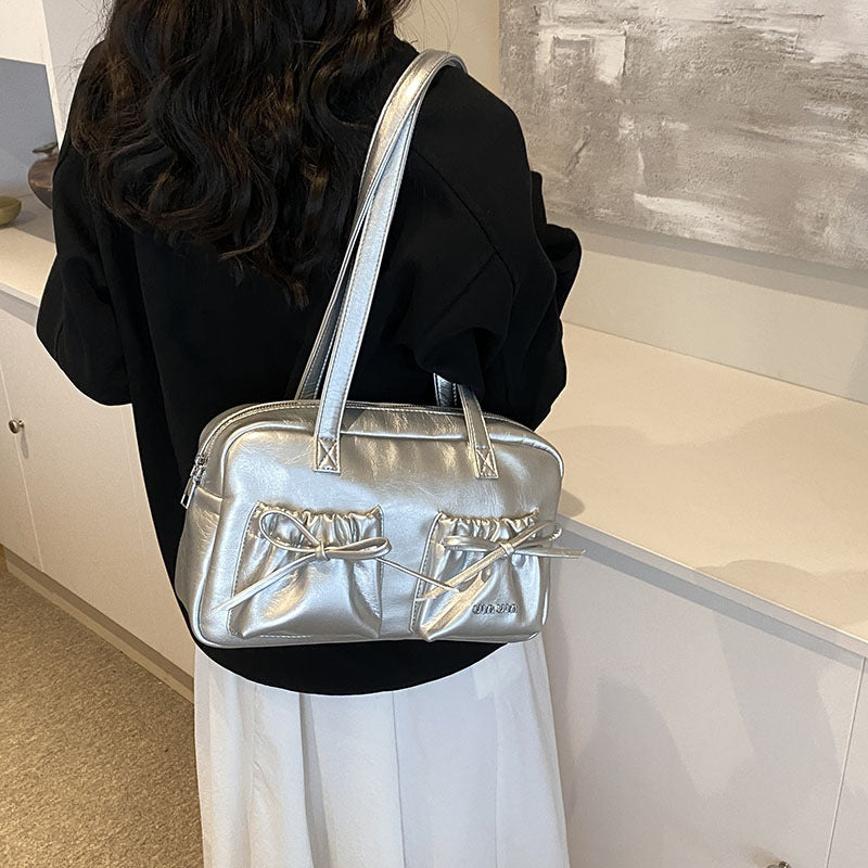 Damen elegante Glanz-Handtasche Nord Taschen