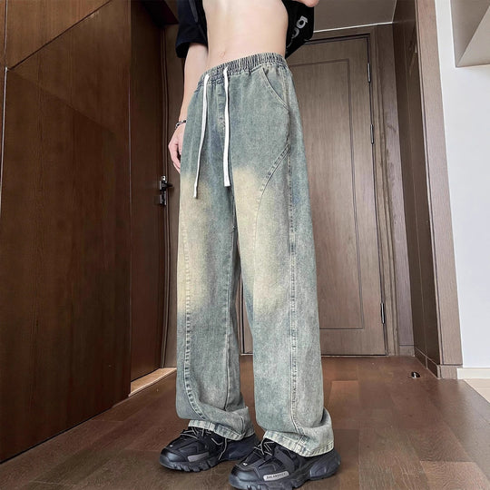 Unisex Weit geschnittene Denimhose mit elastischem Bund Nord Taschen