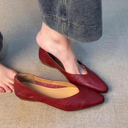 Damen spitze Slipper mit eleganter V-Ausschnittform - Arvani