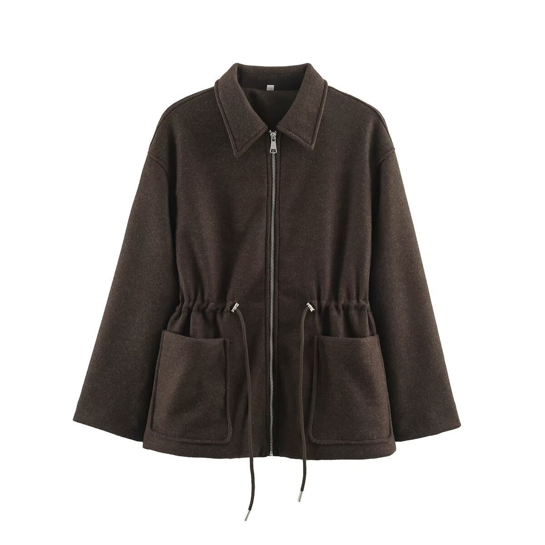 Damen Kurzjacke aus Wollmix mit Tunnelzug‑Taillierung und aufgesetzten Taschen Nord Taschen