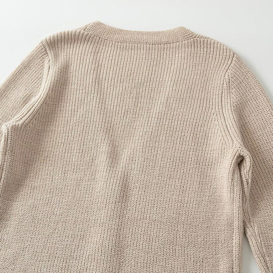 Damen Longline-Strickcardigan mit V-Ausschnitt und durchgehender Knopfleiste Nord Taschen