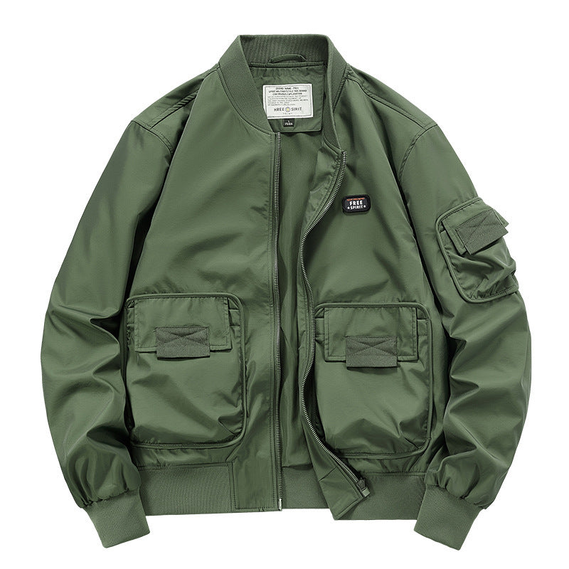 Herren leichter Nylon-Bomber mit Utility‑Taschen, Ärmel‑Organizer und geripptem Saum Nord Taschen
