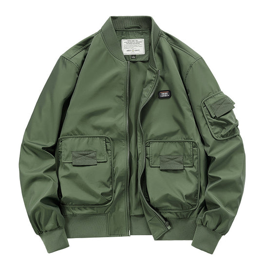 Herren leichter Nylon-Bomber mit Utility‑Taschen, Ärmel‑Organizer und geripptem Saum Nord Taschen