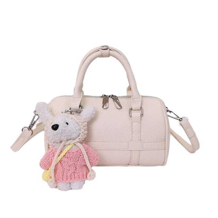 Damen modische Handtasche mit süßem Plüschanhänger Nord Taschen