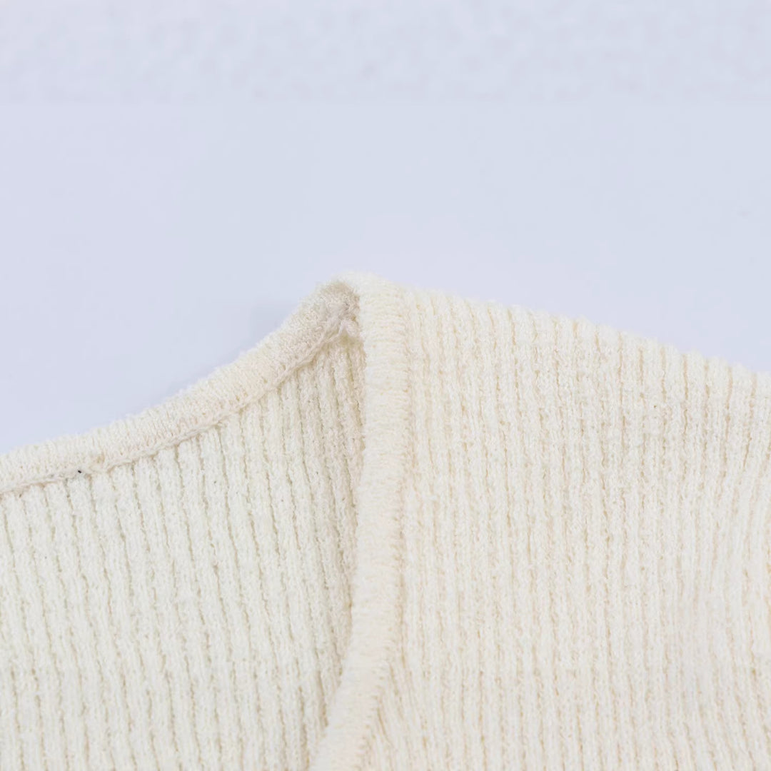 Damen Asymmetrische Feinstrick-Cardigan mit Zierknopfleiste Nord Taschen