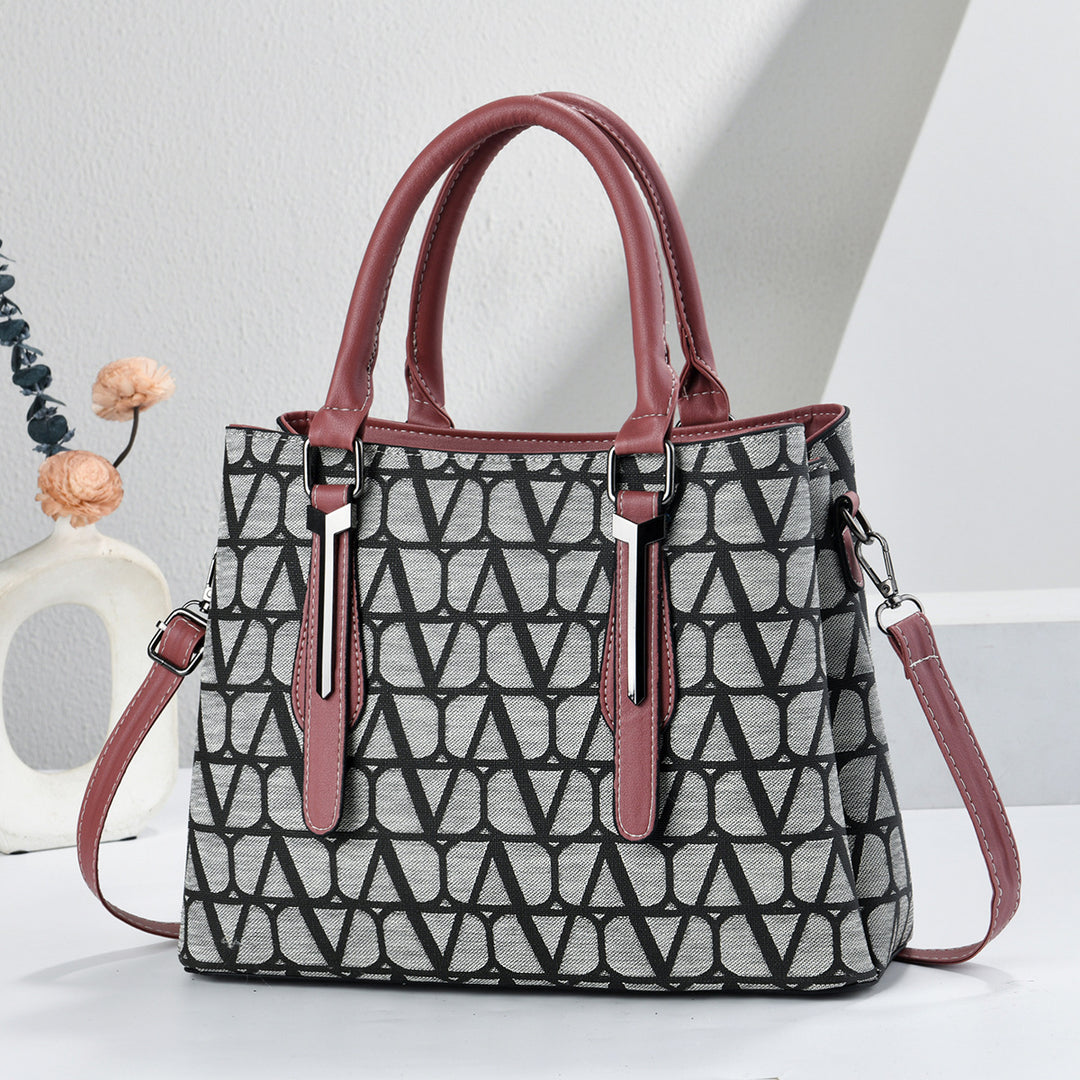 Damen Handtasche mit modernem Geometrie-Design und abnehmbarem Schulterriemen Nord Taschen