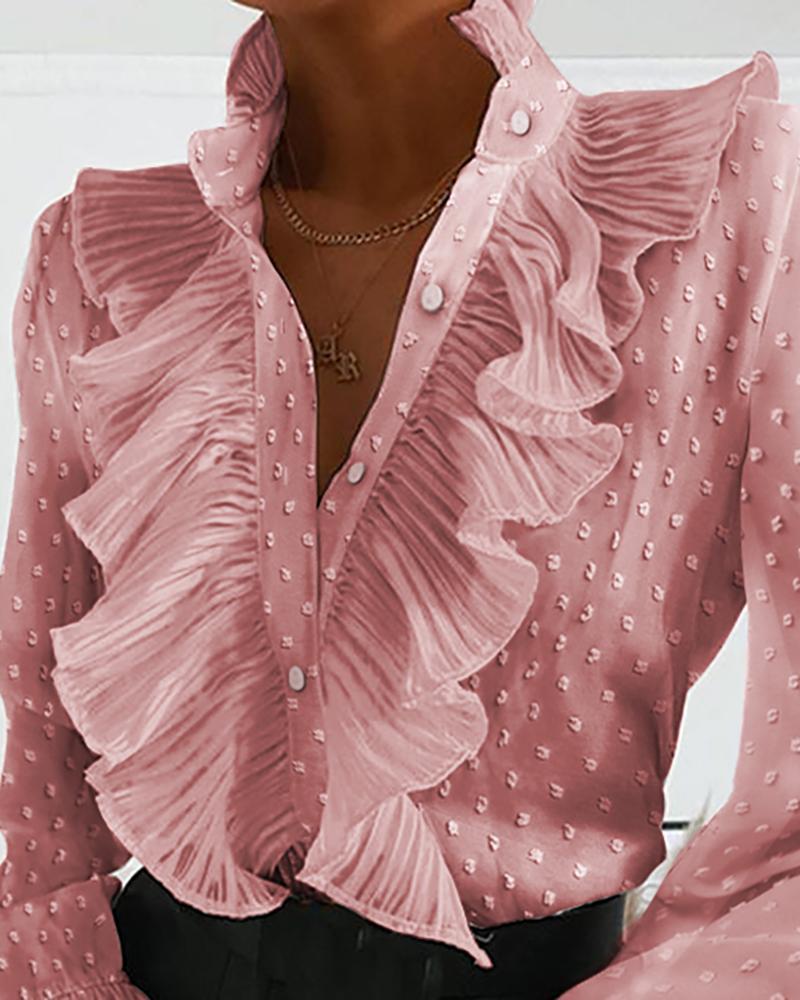 Elegante Gerüschte Bluse Damen